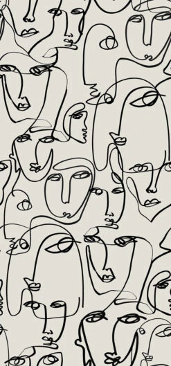 Femme© Wallpaper In Alabaster -Drop It Modern Sales FemmeMural Alabaster