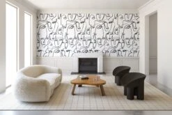 Femme© Wallpaper In Black + White -Drop It Modern Sales FemmeMural Black White Final