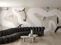 Untamed© Mural Wallpaper In Stone -Drop It Modern Sales GSD mural 1 final creme 2web