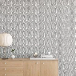 Gatsby© Wallpaper In Black + White -Drop It Modern Sales Gatsby Black White Final