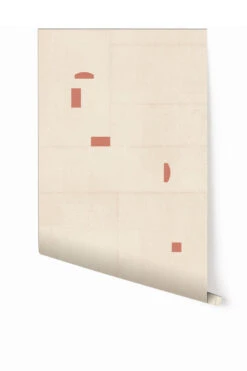 Geometrico© Wallpaper In Strawberry Kiss + Cremé