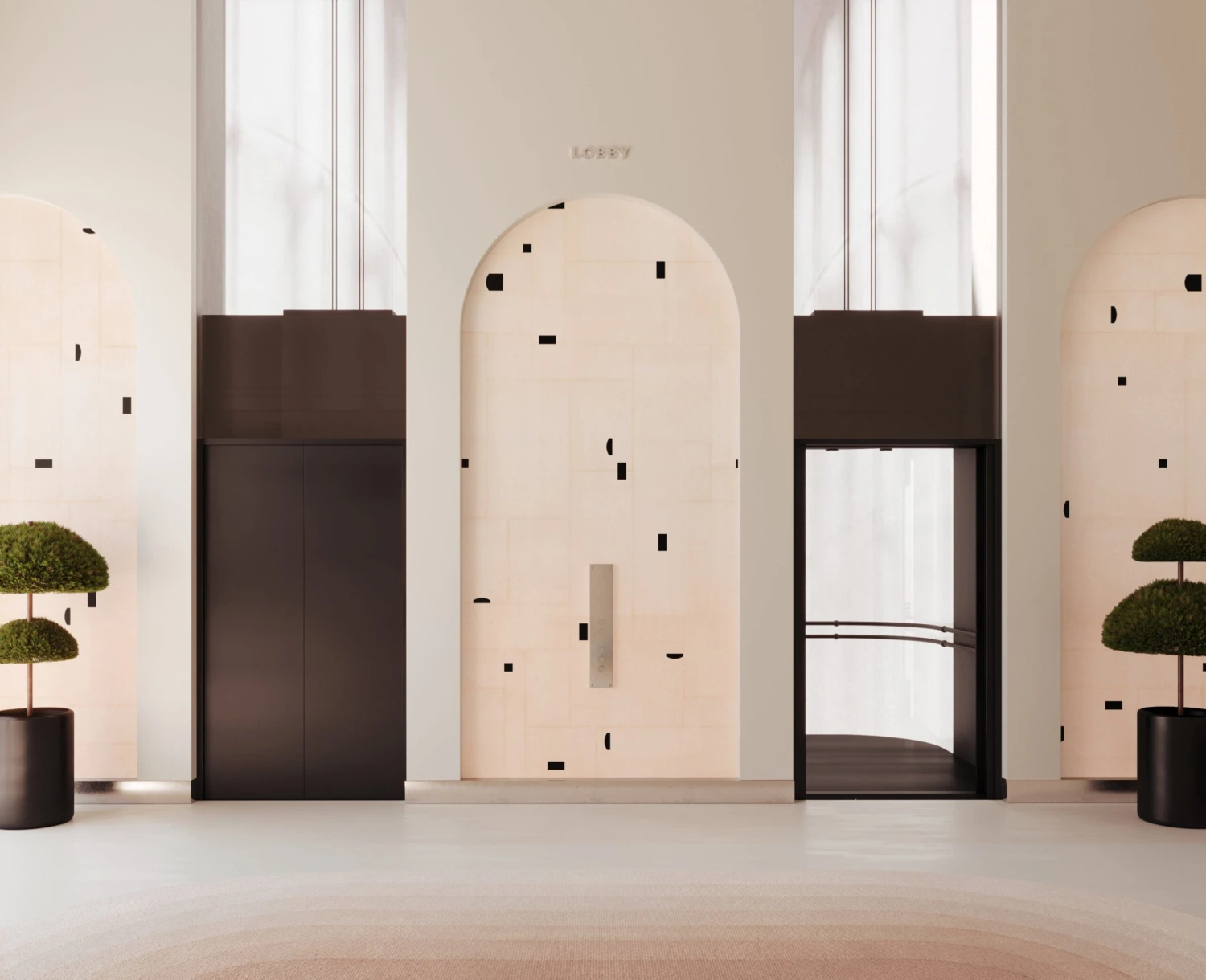 Geometrico© Wallpaper In Blush + Black 3 Geometrico© Wallpaper In Blush + Black - Image 3