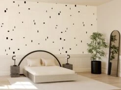 Geometrico© Wallpaper In Chalk + Black -Drop It Modern Sales Geometrico Chalk Black rendering 03