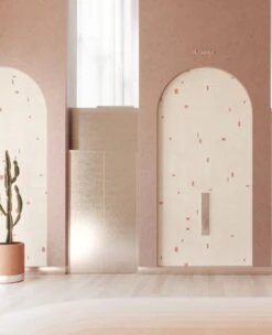 Geometrico© Wallpaper In Strawberry Kiss + Cremé -Drop It Modern Sales Geometrico Kiss Creme rendering 02