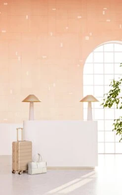 Geometrico© Wallpaper In Peachy -Drop It Modern Sales Geometrico Peachy rendering 02