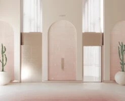 Geometrico© Wallpaper In Seashell -Drop It Modern Sales Geometrico SeaShell rendering 01