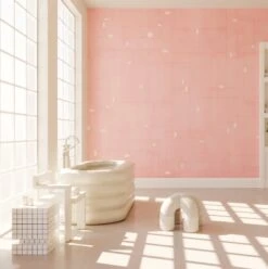 Geometrico© Wallpaper In Slipper -Drop It Modern Sales Geometrico Slipper rendering 02