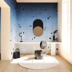 Geometrico© Wallpaper In Thunder -Drop It Modern Sales Geometrico Thunder rendering 01