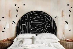 Shape Shifter© Mural Wallpaper In Cremé -Drop It Modern Sales Guest bedroom5 1