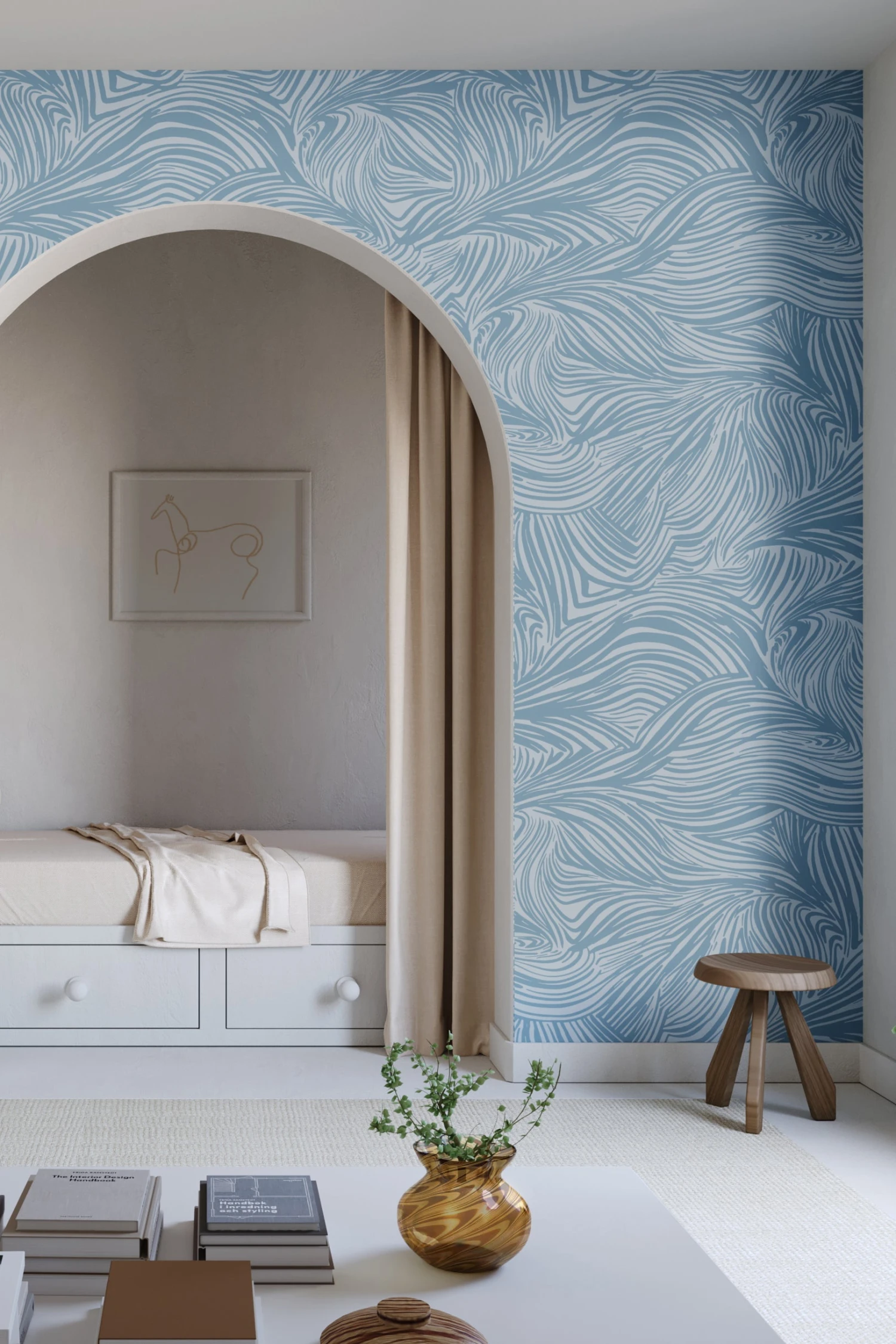 Hay Bale© Wallpaper In Cornflower 4 Hay Bale© Wallpaper In Cornflower - Image 4