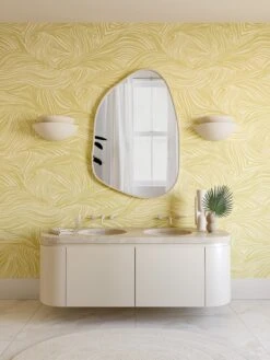 Hay Bale© Wallpaper In Daffodil -Drop It Modern Sales HayBaleMural Daffodil Final