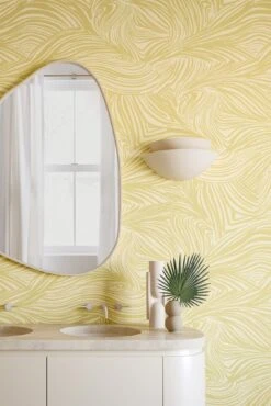 Hay Bale© Wallpaper In Daffodil -Drop It Modern Sales HayBaleMural Daffodil FinalCROP