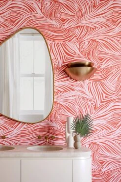 Hay Bale© Wallpaper In Hollyhock -Drop It Modern Sales HayBaleMural Hollyhock FinalCROP