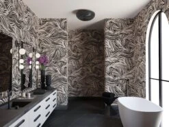 Hay Bale© Wallpaper In Pueblo + Black -Drop It Modern Sales HayBaleMural Pueblo Black Final