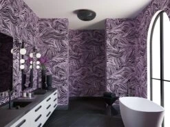 Hay Bale© Wallpaper In Purple + Black -Drop It Modern Sales HayBaleMural Purple Black Final