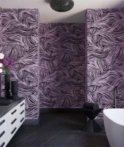 Hay Bale© Wallpaper In Purple + Black -Drop It Modern Sales HayBaleMural Purple Black FinalCOP