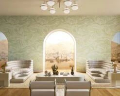 Hay Bale© Wallpaper In Stonecrop -Drop It Modern Sales HayBaleMural Stonecrop Final