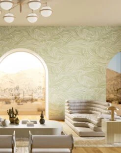 Hay Bale© Wallpaper In Stonecrop -Drop It Modern Sales HayBaleMural Stonecrop FinalCROP