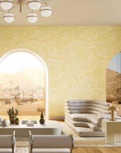 Hay Bale© Wallpaper In Yellowstone -Drop It Modern Sales HayBaleMural Yellowstone FinalCROP