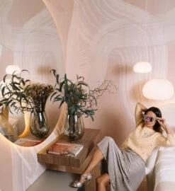 Untamed© Mural Wallpaper In Nude -Drop It Modern Sales HeidiGubbinsInteriorDesign PhotoNanidePerez 2