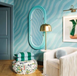 Whirl© Wallpaper In Powder Blue -Drop It Modern Sales IMG 0385