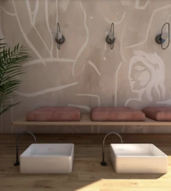 Famke© Mural Wallpaper In Sandstone -Drop It Modern Sales IMG 0389