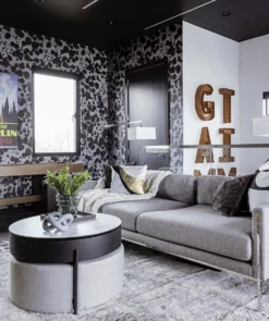 Midnight Oil© Wallpaper In Stone Blue 15 Midnight Oil© Wallpaper In Stone Blue -Drop It Modern Sales IMG 0926