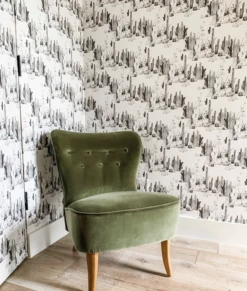 Desert Llama© Wallpaper In Black + Cremé -Drop It Modern Sales IMG 1282