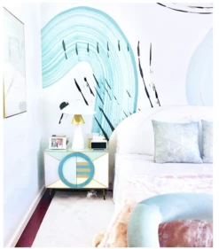 Untamed© Mural Wallpaper In Teal -Drop It Modern Sales IMG 1331