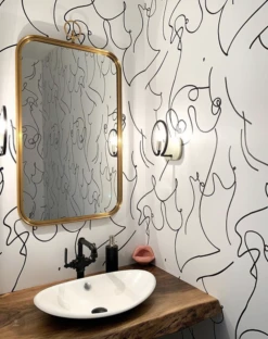 Bosom© Wallpaper In Black + White -Drop It Modern Sales IMG 2600