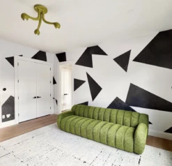 Terrazzo© Wallpaper In Creme + Charcoal -Drop It Modern Sales IMG 3241