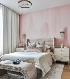 Wavelength© Mural Wallpaper In Blush -Drop It Modern Sales IMG 3668