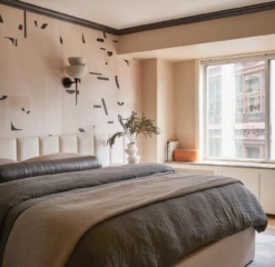 Shape Shifter© Mural Wallpaper In Cremé -Drop It Modern Sales IMG 3941