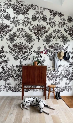 Delft© Mural Wallpaper In Black -Drop It Modern Sales IMG 4659