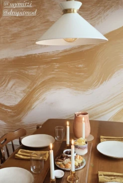 Modern Art© Mural Wallpaper In Mustard -Drop It Modern Sales IMG 5148