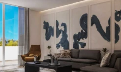 Abstract Art© Mural Wallpaper In Smoke -Drop It Modern Sales IMG 5343