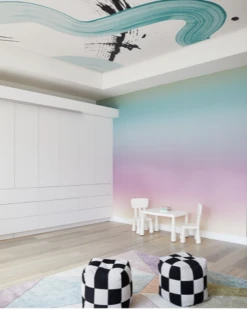 Untamed© Mural Wallpaper In Teal -Drop It Modern Sales IMG 5413