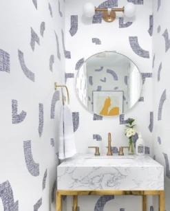 Crosshatch© Wallpaper In Navy -Drop It Modern Sales IMG 6199