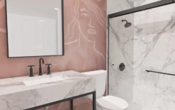 Famke© Mural Wallpaper In Mauve -Drop It Modern Sales IMG 6977