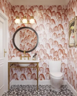 Kelp© Wallpaper In Lilac + Red -Drop It Modern Sales IMG 8900