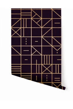 Camino Real© Wallpaper In Gold On Ebony