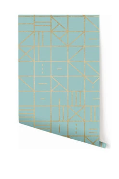 Camino Real© Wallpaper In Gold On Mint