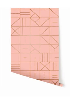 Camino Real© Wallpaper In Rosegold On Mauve