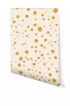 Ink Drop© Wallpaper In Mustard