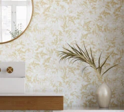 Iris© Wallpaper In Cremé -Drop It Modern Sales Iris 3CremefinalCROP1