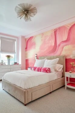 Modern Art© Mural Wallpaper In Fuchsia -Drop It Modern Sales JLA KirstenFrancis WestEnd83rd 160
