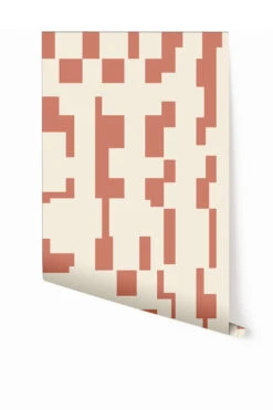 Mainframe© Wallpaper In Strawberry Kiss + Cremé