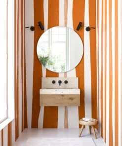 Longitude© Mural Wallpaper In Clay -Drop It Modern Sales Longitude CLAY Render Final