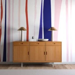 Longitude© Mural Wallpaper In Elderflower -Drop It Modern Sales Longitude ElderFlower Final