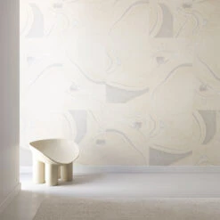 Magma© Wallpaper In Grey + Cremé -Drop It Modern Sales MAGMA GREY CREME FINAL